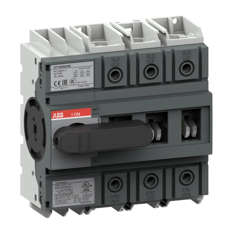 ABB Рубильник OT160G03K 3-х полюсный на 160A (с фронтальной ручкой YAST1) (выключатель нагрузки) 1SCA138208R1001