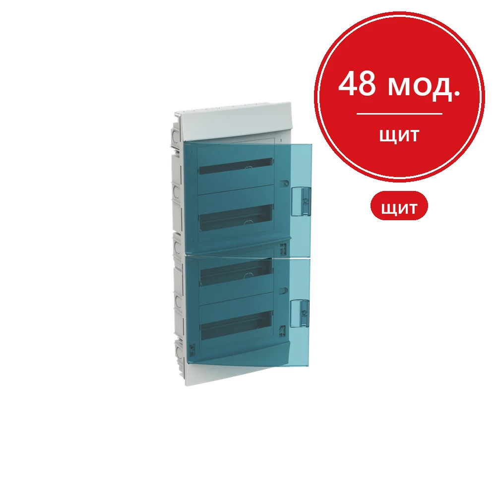 ABB Mistral41 Бокс в нишу 48М зеленая прозрачная дверь (с клемм)