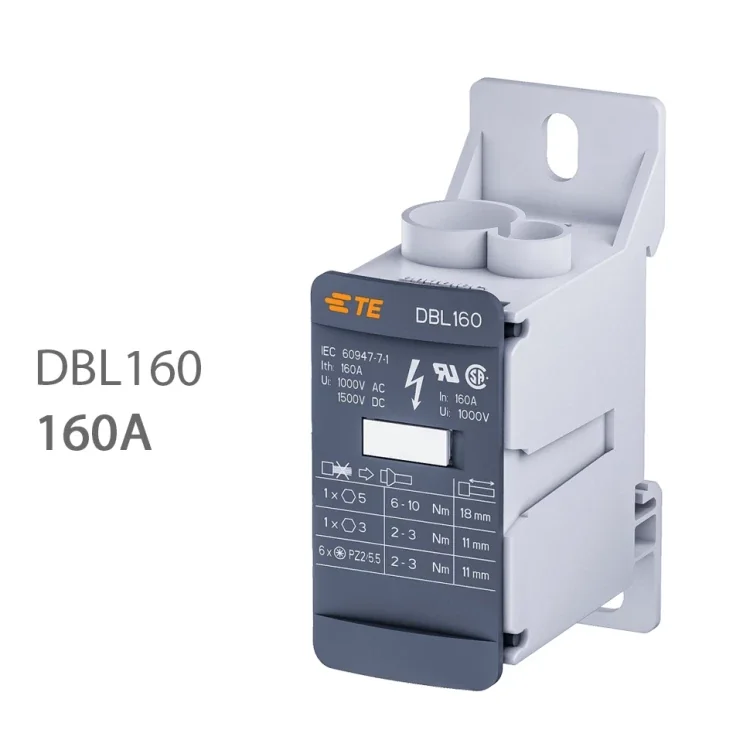 TE Connectivity Блок DBL160 распределительный, 160А, 1 -полюсный серый Entrelec АВВ