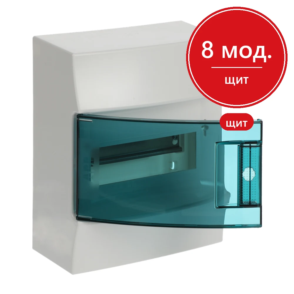 ABB Mistral41 Бокс настенный 8М зеленая дверь N+PE (с клемм)