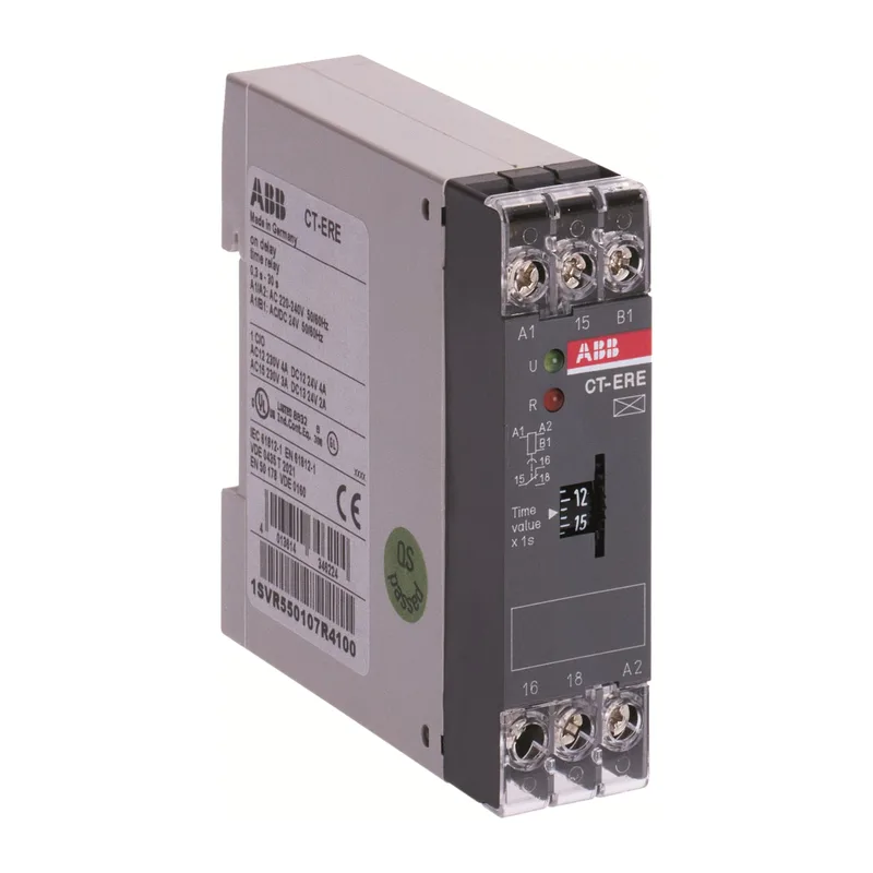 ABB CT-ERE 0.3-30 s Реле времени (задержка на включ.) 24В AC/DC, 220-240В AC (врем. диапазон 0,3..30с.)