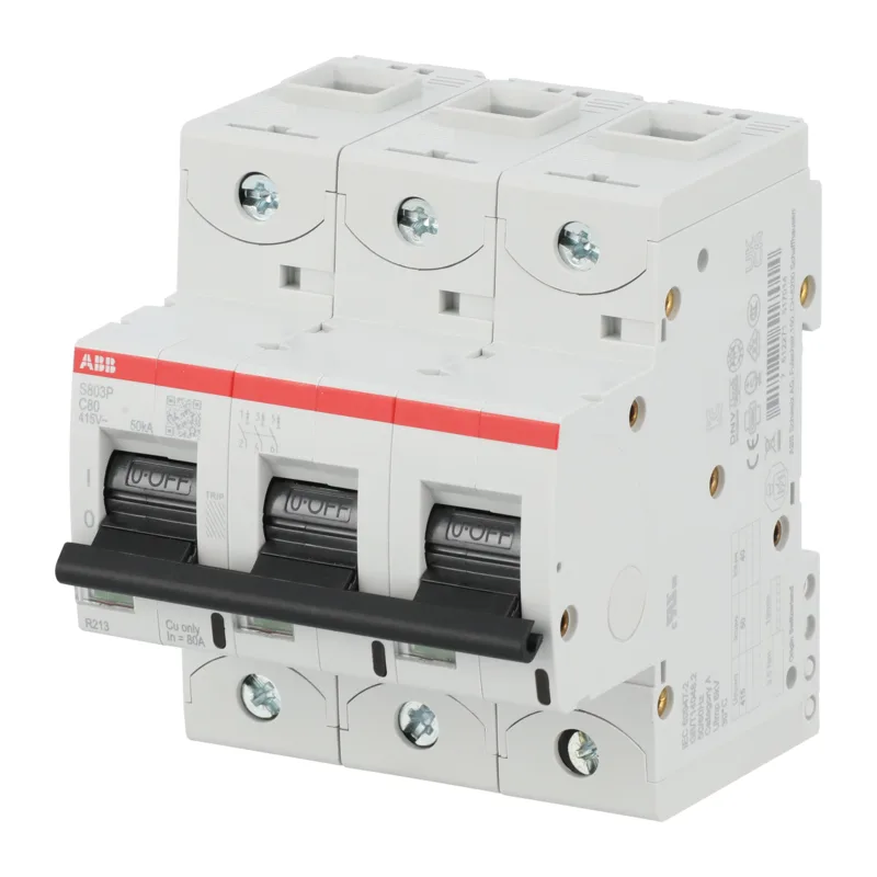 Автоматический выключатель ABB S803P C80 3P 80A (C) 50кА (4.5 мод.) 2CCG001232R0001 3
