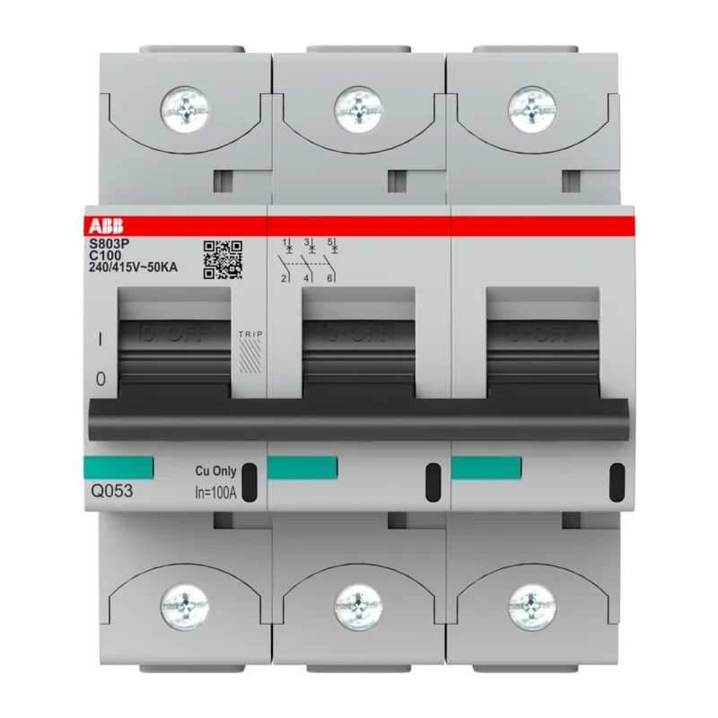 Автоматический выключатель ABB S803P C100 3P 100A, 25kA (хар-ка C) 2CCG001233R0001 2