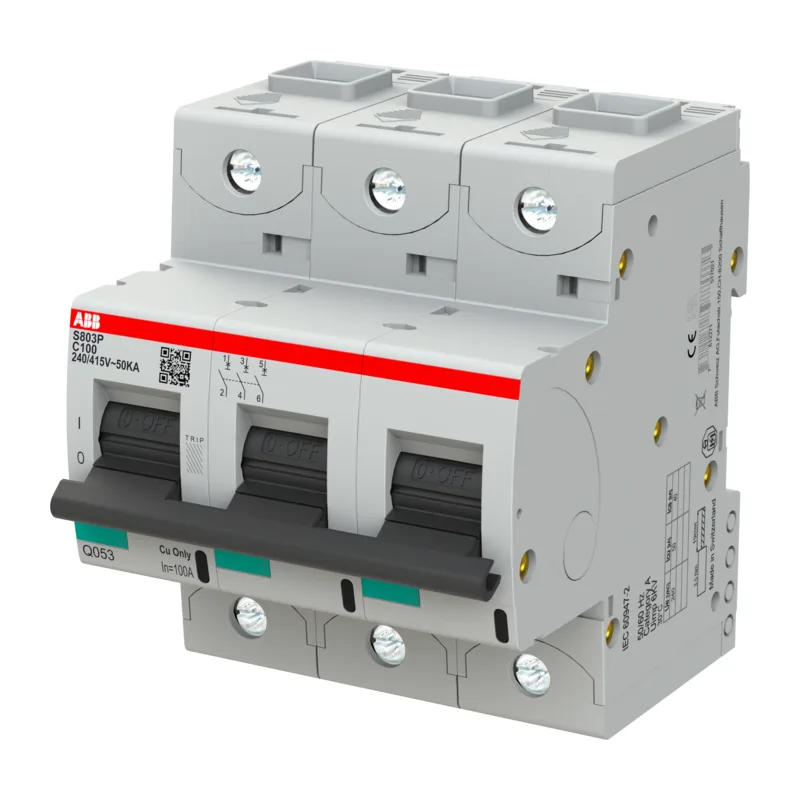 Автоматический выключатель ABB S803P C100 3P 100A, 25kA (хар-ка C) 2CCG001233R0001 3