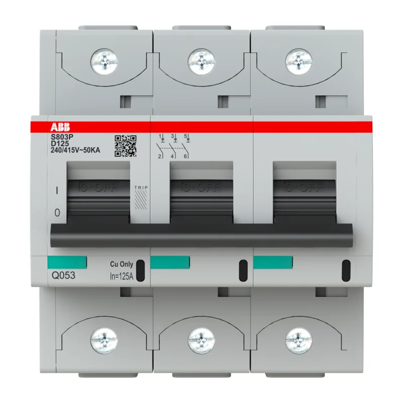 Автоматический выключатель ABB S803P D125 3-полюсный, 125A, 25kA (хар-ка D) 2CCG001246R0001 2