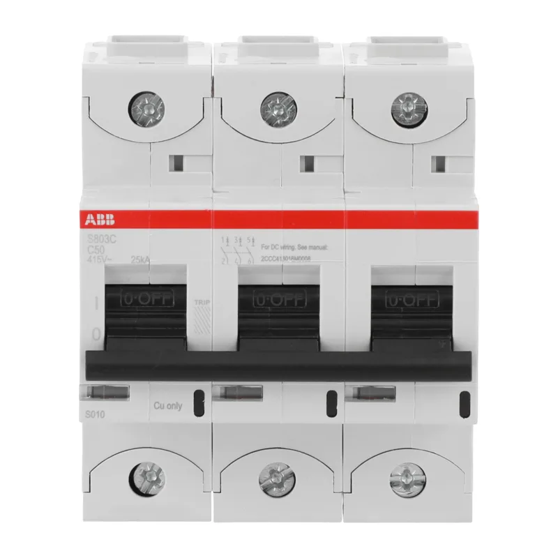 Автоматический выключатель ABB S803C C50 3P 50A (C) 25кА (4.5 мод.) 2CCS883001R0504 2