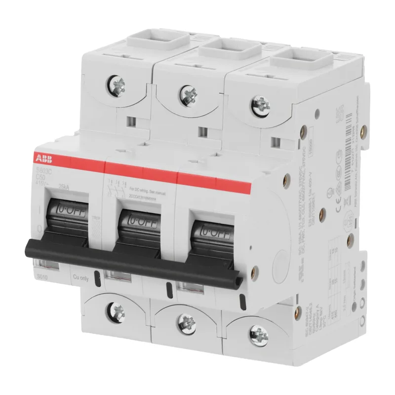 Автоматический выключатель ABB S803C C50 3P 50A (C) 25кА (4.5 мод.) 2CCS883001R0504 3