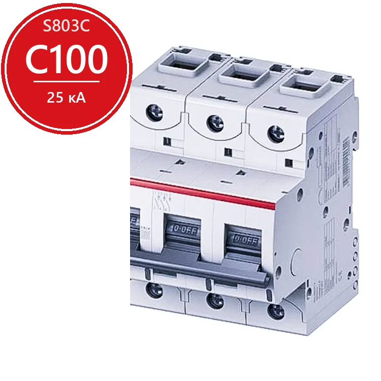 Автоматический выключатель ABB S803C C100 25кА 100A 2CCS883001R0824