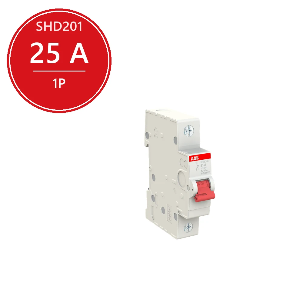 ABB SHD201 Рубильник 1P 25A рычаг красный