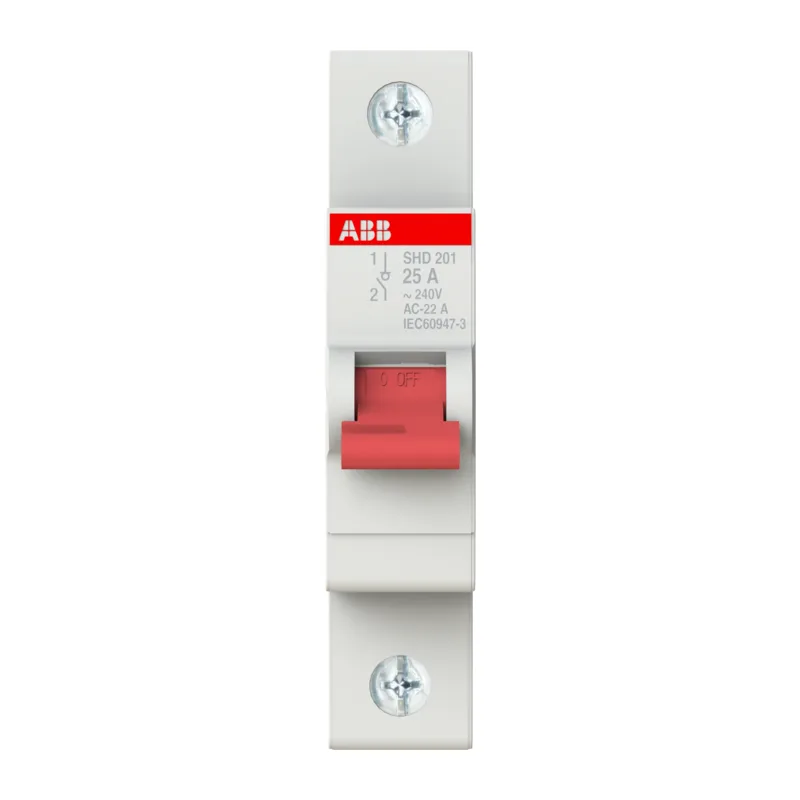 ABB SHD201 Рубильник 1P 25A рычаг красный