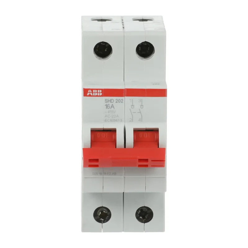 ABB SHD202 Рубильник 2P 16A рычаг красный 2