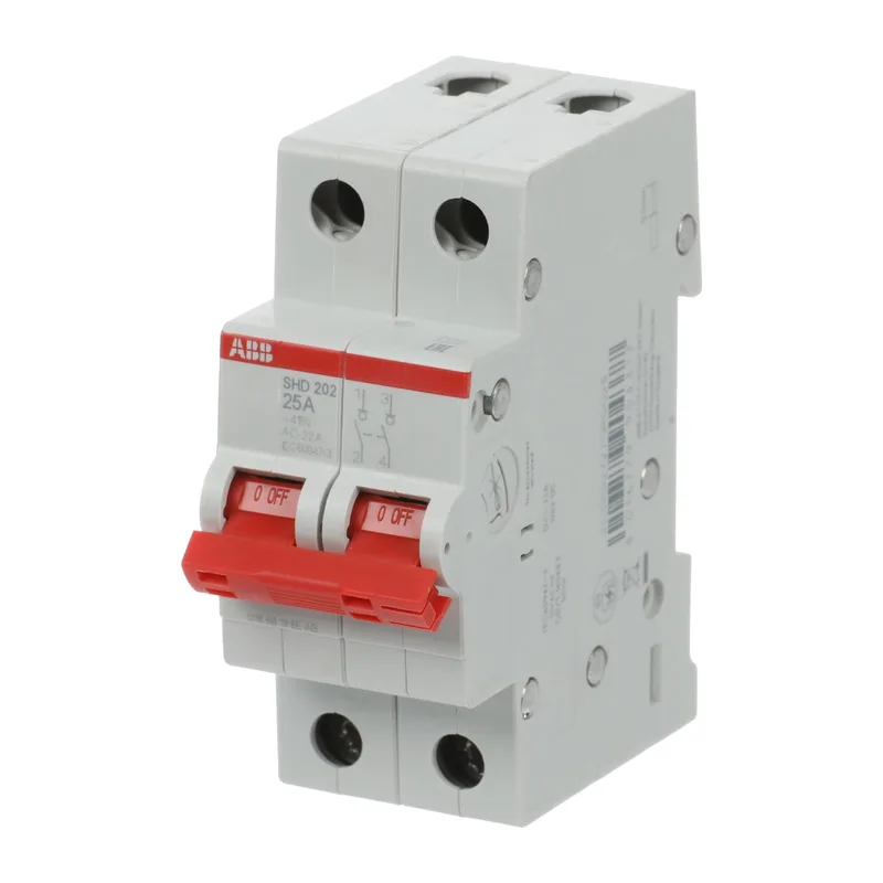 ABB SHD202 Рубильник 2P 25A рычаг красный 3