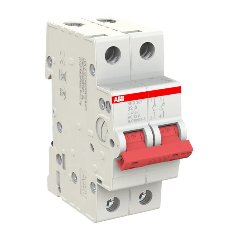 ABB SHD202 Рубильник 2P 32A рычаг красный 4