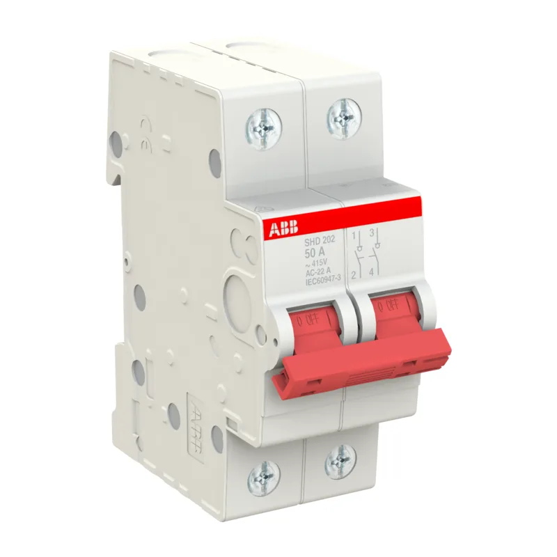 ABB SHD202 Рубильник 2P 50A рычаг красный 3