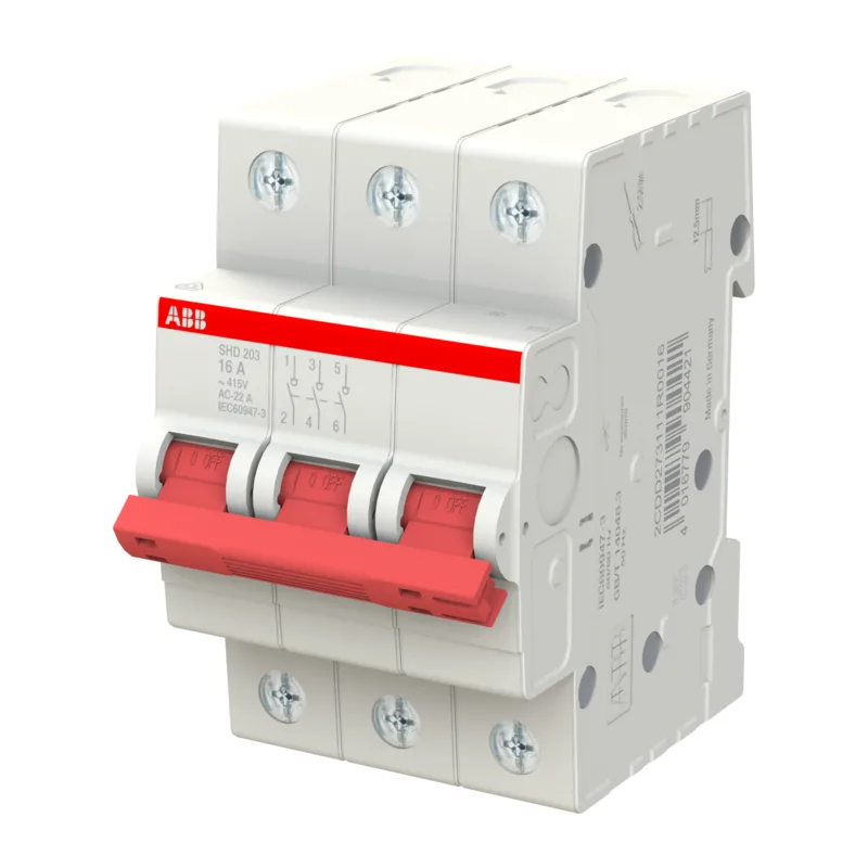 ABB SHD203 Рубильник 3P 16A рычаг красный 3