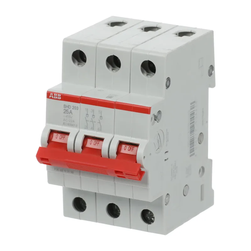 ABB SHD203 Рубильник 3P 25A рычаг красный 3