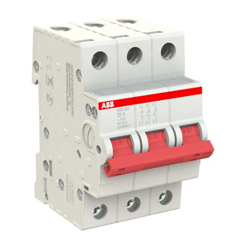 ABB SHD203 Рубильник 3P 32A рычаг красный 4