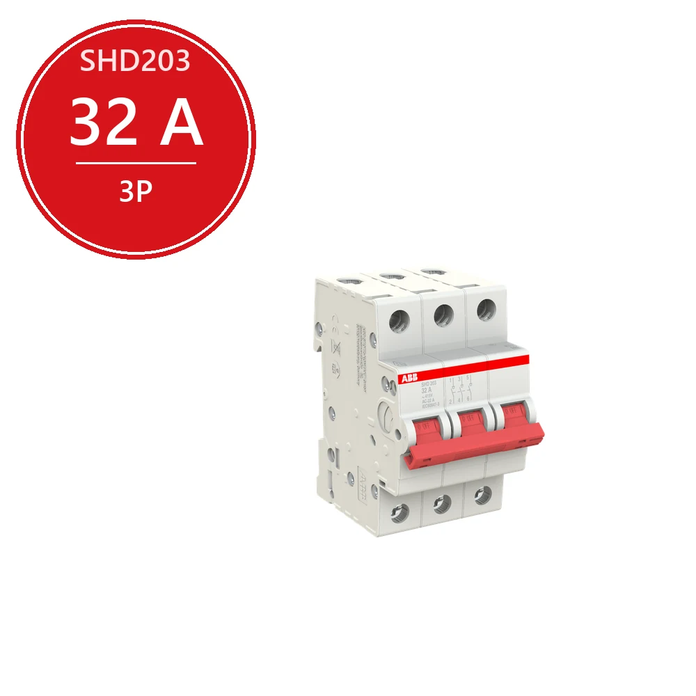 ABB SHD203 Рубильник 3P 32A рычаг красный