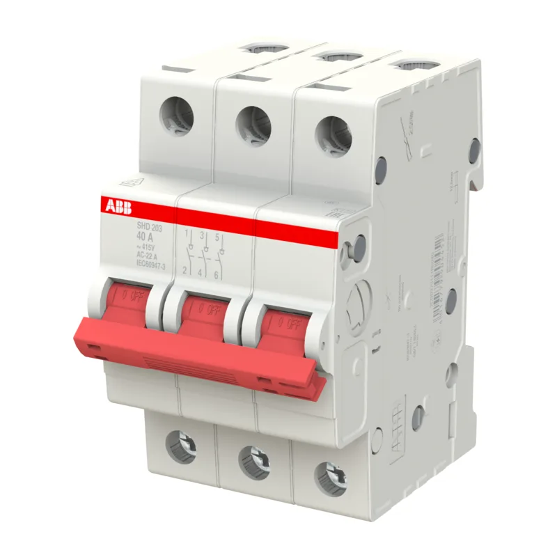 ABB SHD203 Рубильник 3P 40A рычаг красный 3