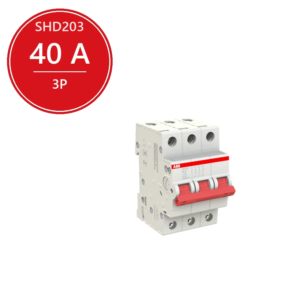 ABB SHD203 Рубильник 3P 40A рычаг красный