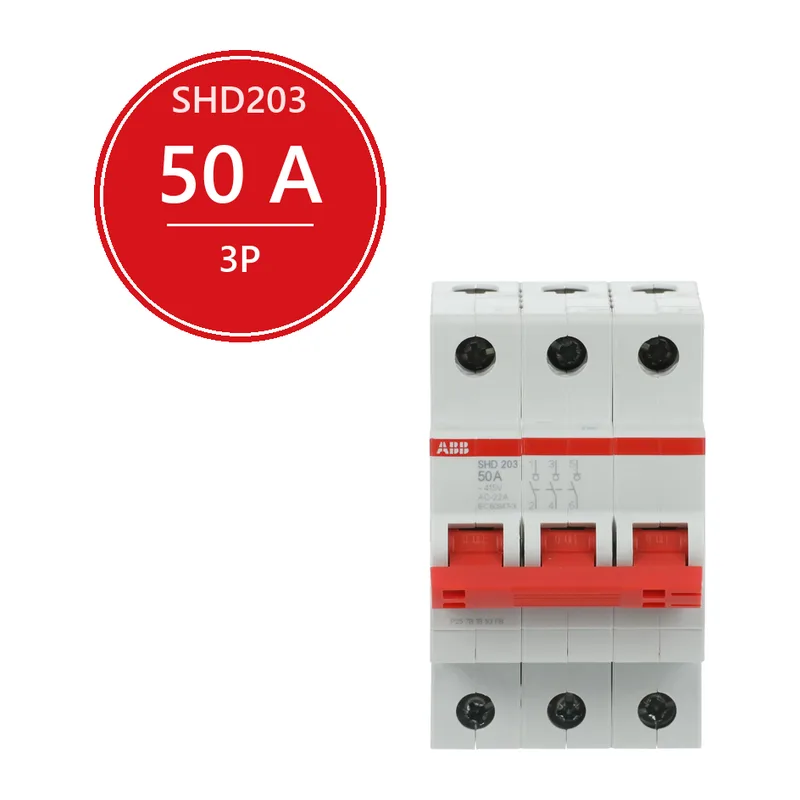 ABB SHD203 Рубильник 3P 50A рычаг красный