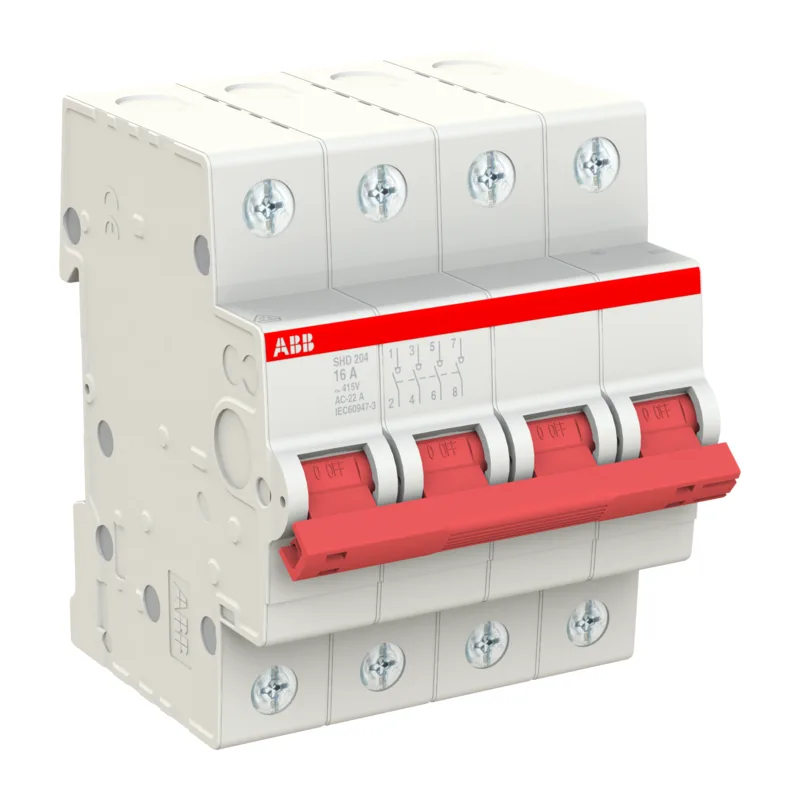 ABB SHD204 Рубильник 4P 16A рычаг красный 4