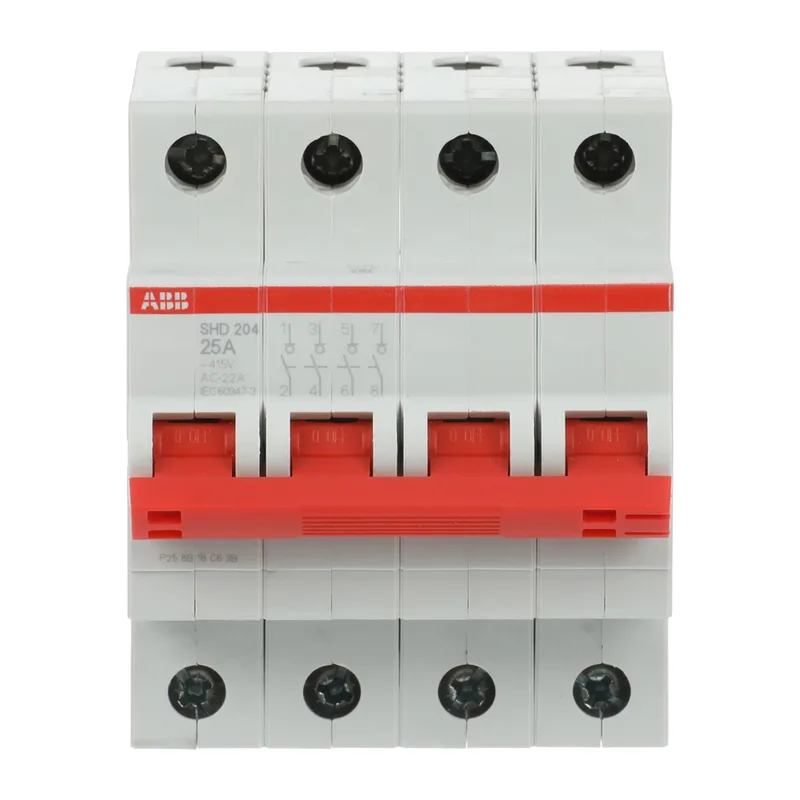 ABB SHD204 Рубильник 4P 25A рычаг красный 2