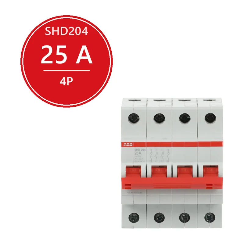 ABB SHD204 Рубильник 4P 25A рычаг красный