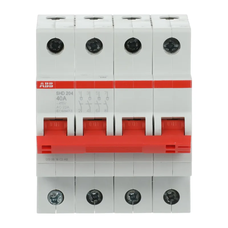 ABB SHD204 Рубильник 4P 40A рычаг красный 2