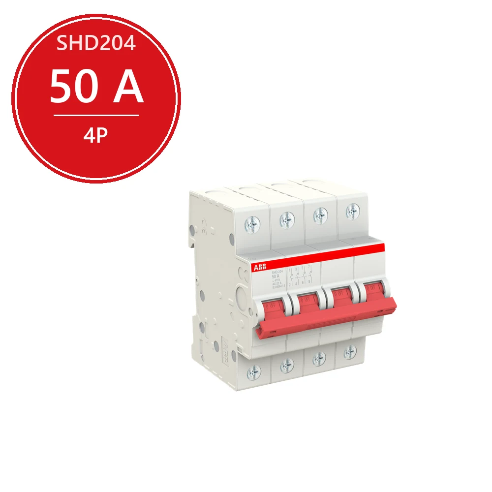 ABB SHD204 Рубильник 4P 50A рычаг красный