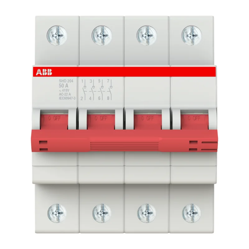 ABB SHD204 Рубильник 4P 50A рычаг красный