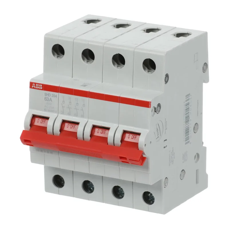 ABB SHD204 Рубильник 4P 63A рычаг красный 3
