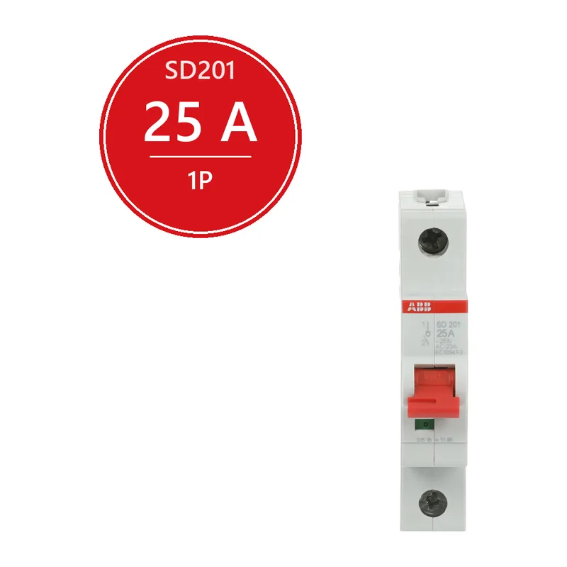 ABB SD201 Рубильник 1P 25A рычаг красный