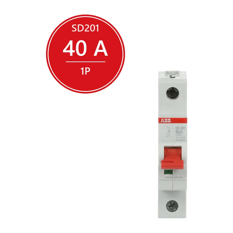 ABB SD201 Рубильник 1P 40A рычаг красный