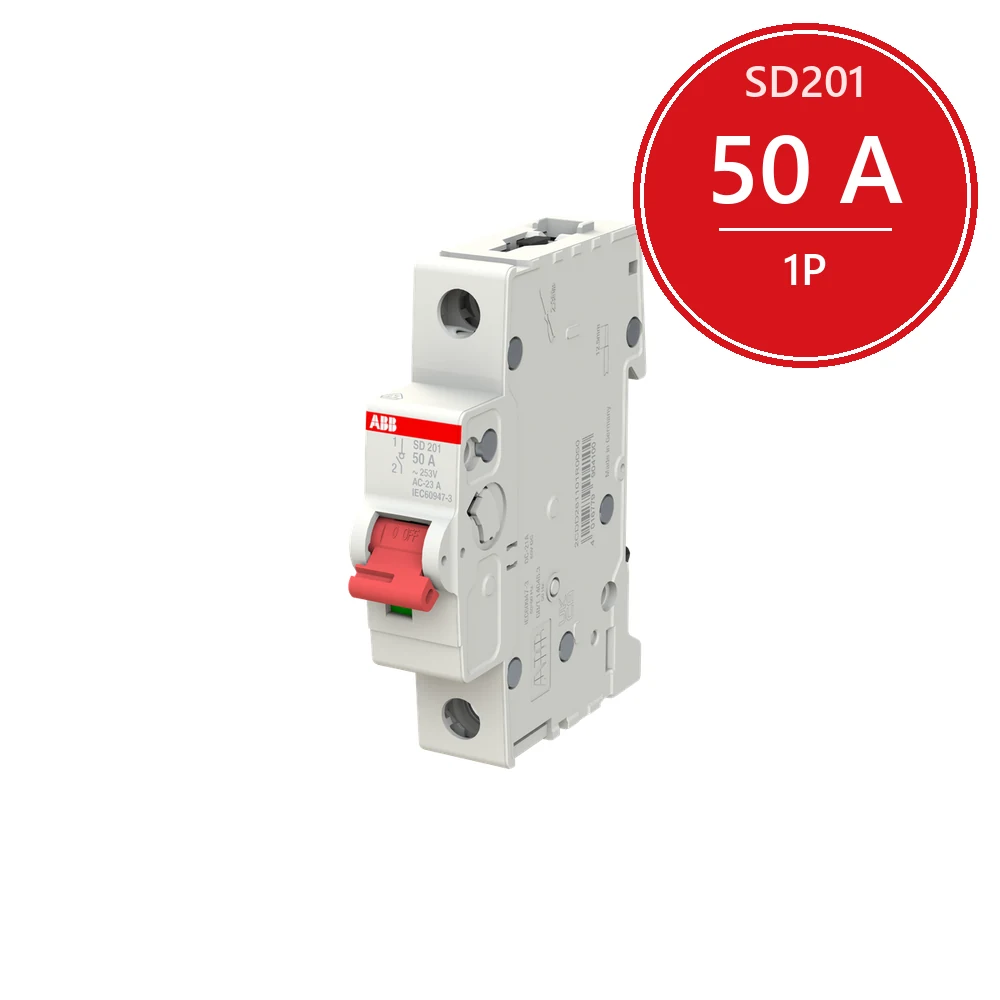 ABB SD201 Рубильник 1P 50A рычаг красный