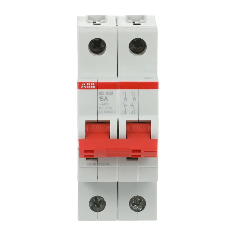 ABB SD202 Рубильник 2P 16A рычаг красный 2