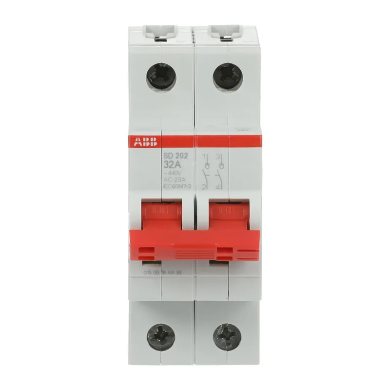 ABB SD202 Рубильник 2P 32A рычаг красный 2