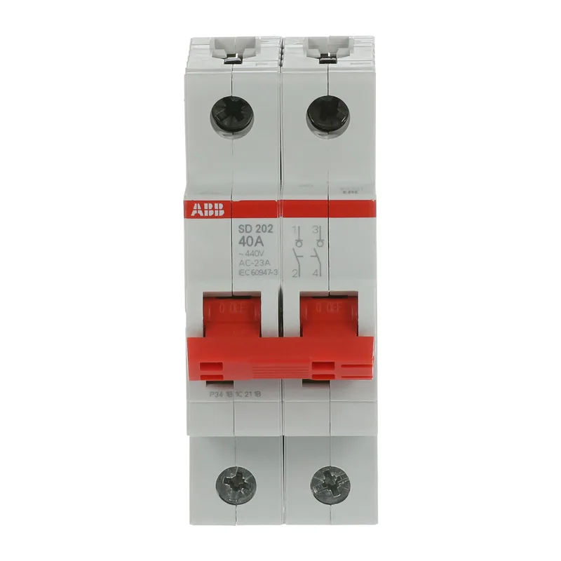 ABB SD202 Рубильник 2P 40A рычаг красный 2