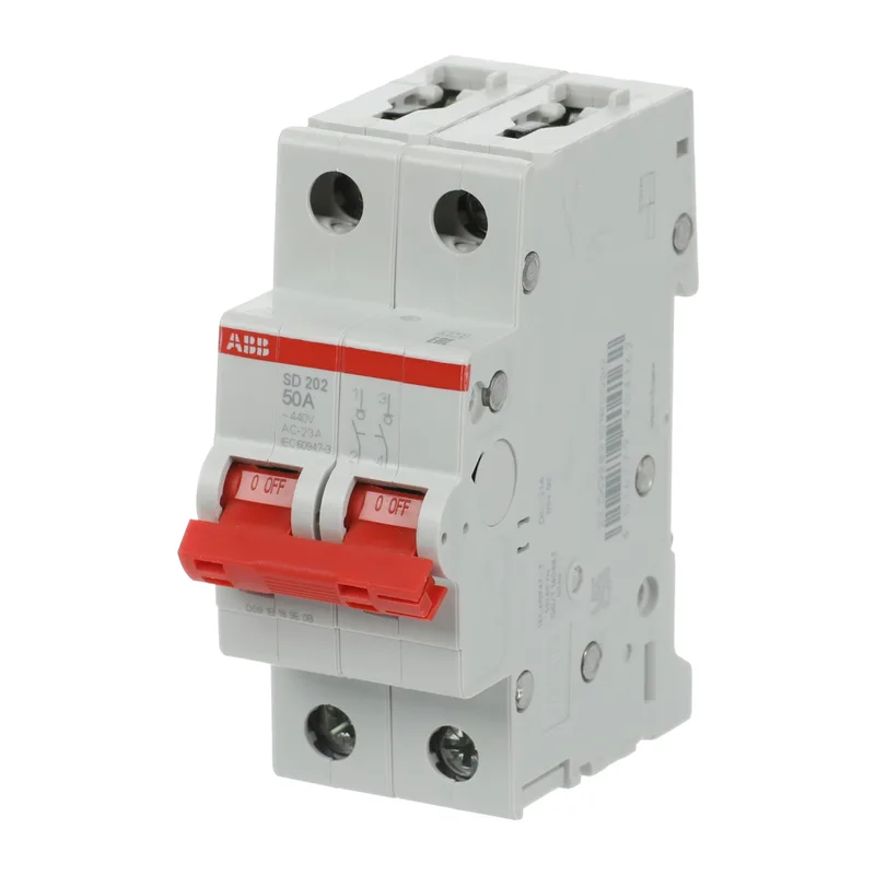 ABB SD202 Рубильник 2P 50A рычаг красный 3