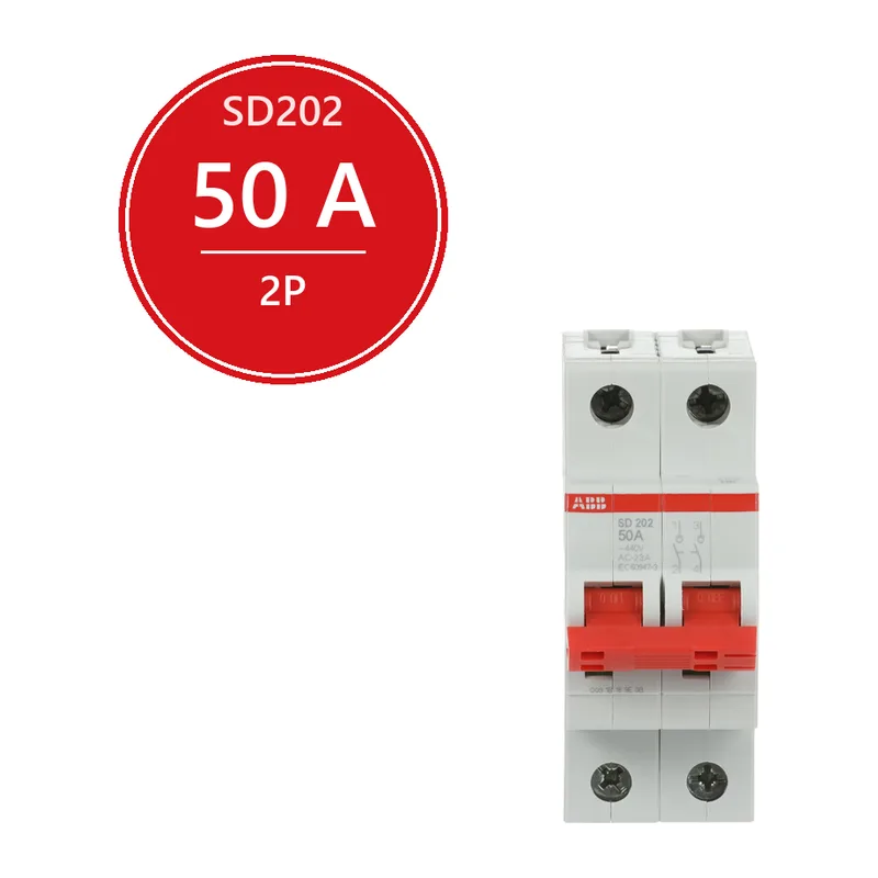 ABB SD202 Рубильник 2P 50A рычаг красный
