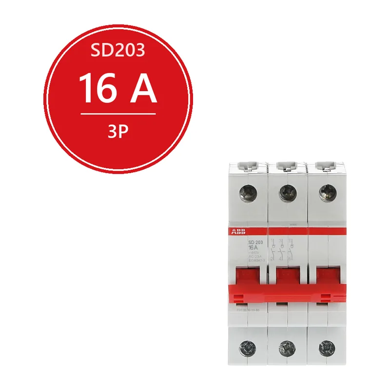 ABB SD203 Рубильник 3P 16A рычаг красный