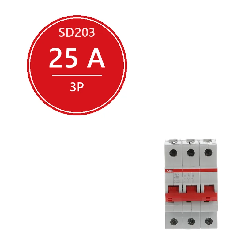 ABB SD203 Рубильник 3P 25A рычаг красный