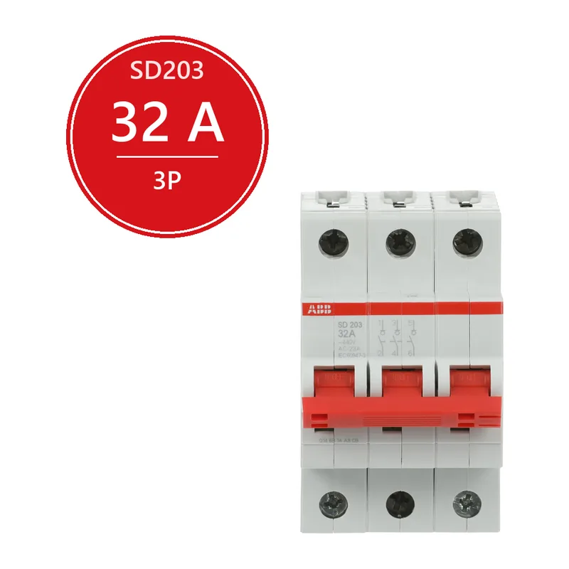 ABB SD203 Рубильник 3P 32A рычаг красный