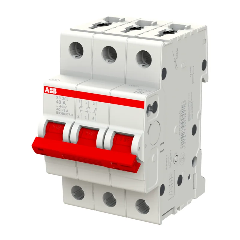 ABB SD203 Рубильник 3P 40A рычаг красный 3