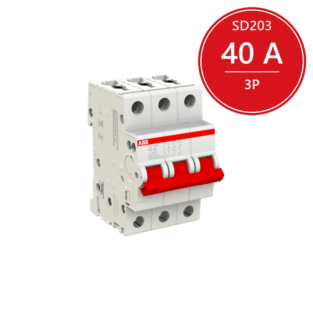 ABB SD203 Рубильник 3P 40A рычаг красный