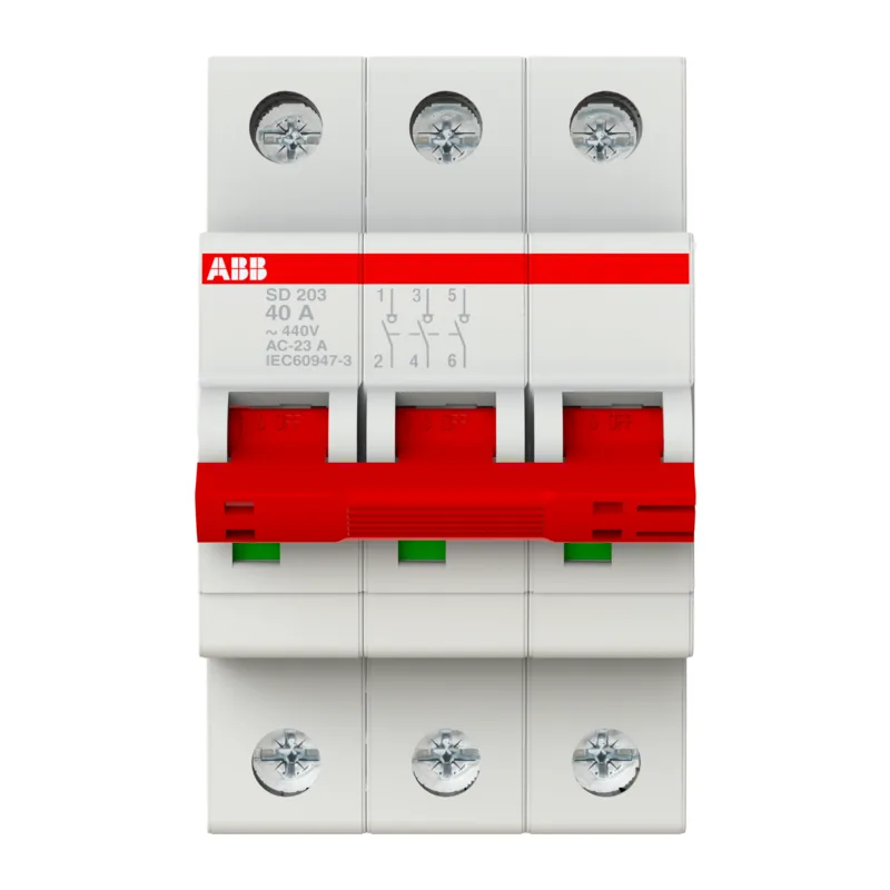 ABB SD203 Рубильник 3P 40A рычаг красный