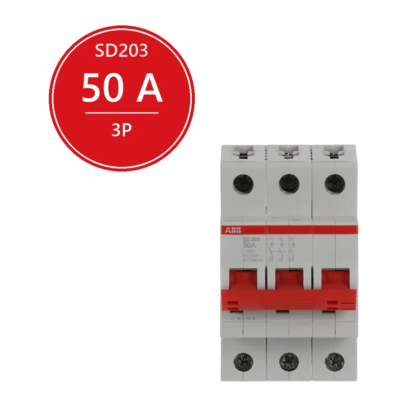 ABB SD203 Рубильник 3P 50A рычаг красный