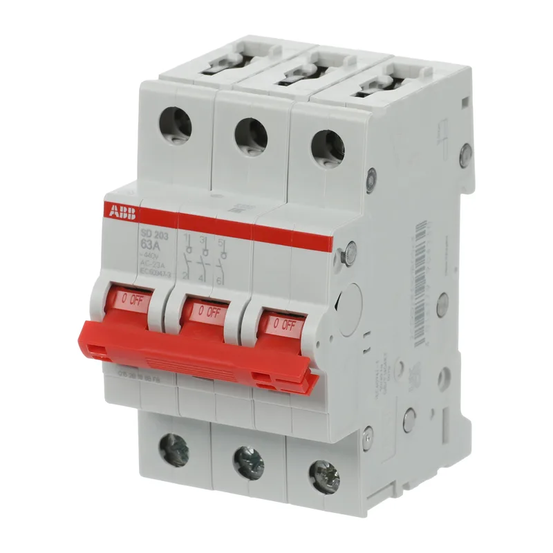 ABB SD203 Рубильник 3P 63A рычаг красный 3