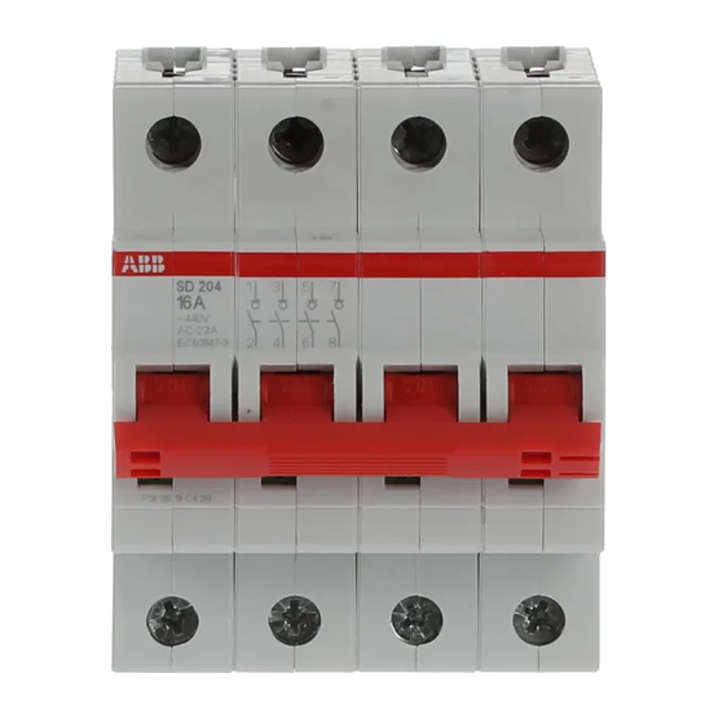 ABB SD204 Рубильник 4P 16A рычаг красный 2