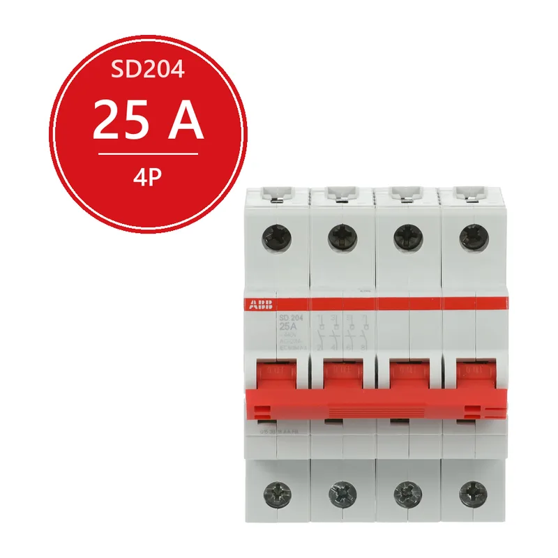 ABB SD204 Рубильник 4P 25A рычаг красный